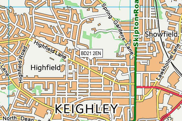 BD21 2EN map - OS VectorMap District (Ordnance Survey)