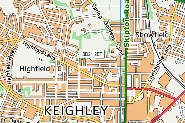 BD21 2ET map - OS VectorMap District (Ordnance Survey)