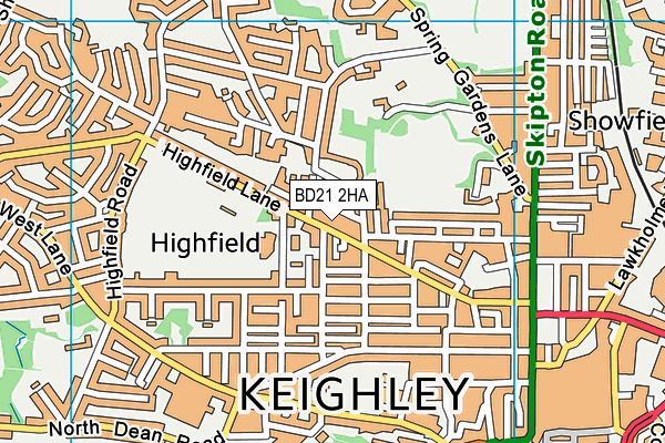 BD21 2HA map - OS VectorMap District (Ordnance Survey)