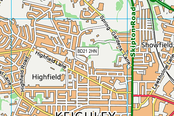 BD21 2HN map - OS VectorMap District (Ordnance Survey)