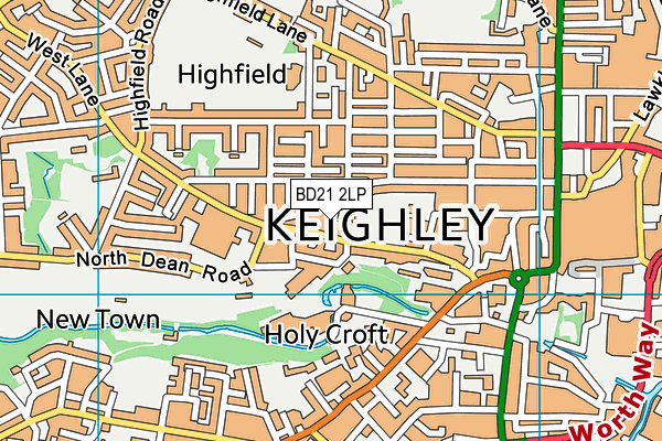 BD21 2LP map - OS VectorMap District (Ordnance Survey)