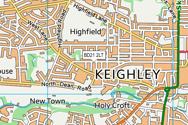 BD21 2LT map - OS VectorMap District (Ordnance Survey)