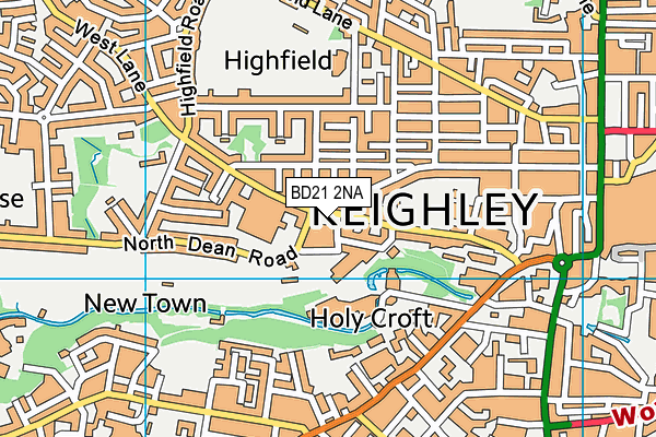 BD21 2NA map - OS VectorMap District (Ordnance Survey)