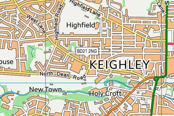 BD21 2NG map - OS VectorMap District (Ordnance Survey)