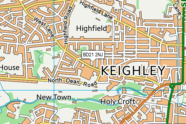 BD21 2NJ map - OS VectorMap District (Ordnance Survey)