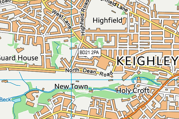BD21 2PA map - OS VectorMap District (Ordnance Survey)