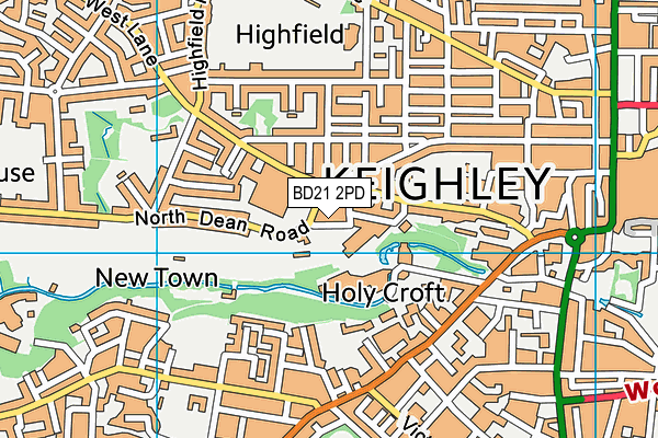 BD21 2PD map - OS VectorMap District (Ordnance Survey)