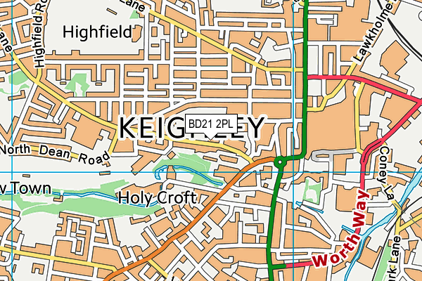 BD21 2PL map - OS VectorMap District (Ordnance Survey)