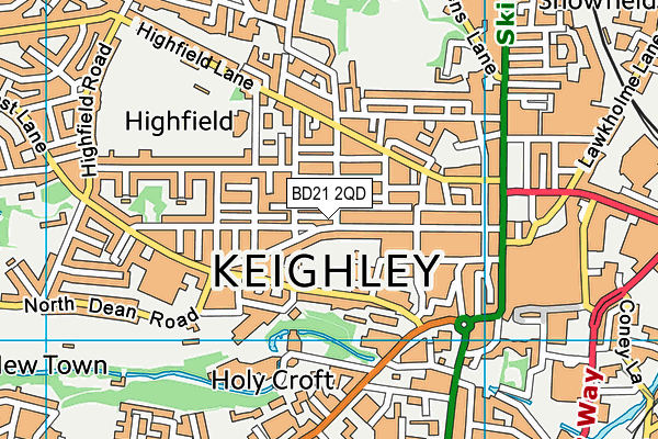 BD21 2QD map - OS VectorMap District (Ordnance Survey)