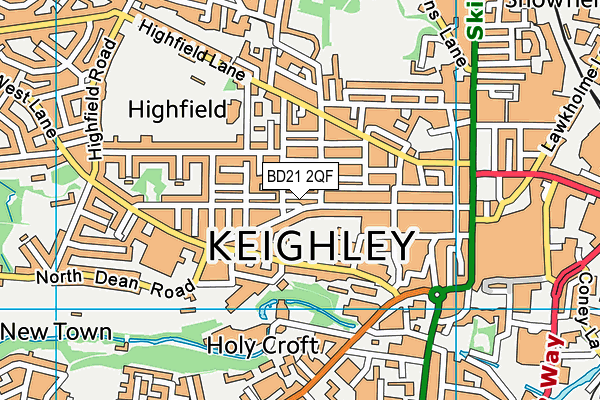 BD21 2QF map - OS VectorMap District (Ordnance Survey)