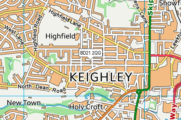 Highfield Community Association map (BD21 2QG) - OS VectorMap District (Ordnance Survey)