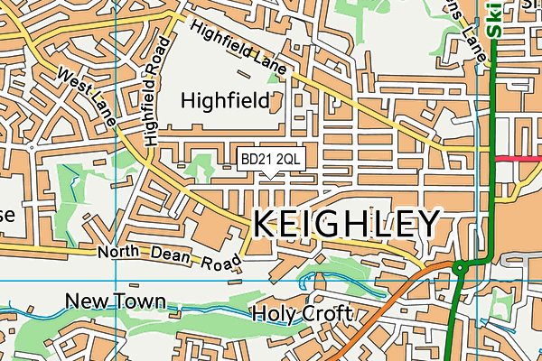 BD21 2QL map - OS VectorMap District (Ordnance Survey)