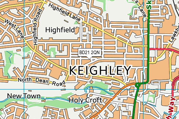 BD21 2QN map - OS VectorMap District (Ordnance Survey)