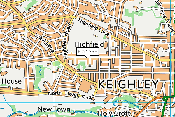 BD21 2RF map - OS VectorMap District (Ordnance Survey)