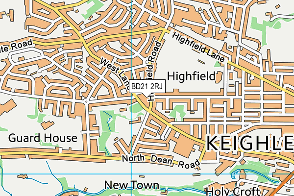 BD21 2RJ map - OS VectorMap District (Ordnance Survey)