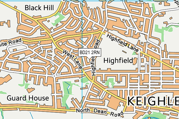 BD21 2RN map - OS VectorMap District (Ordnance Survey)