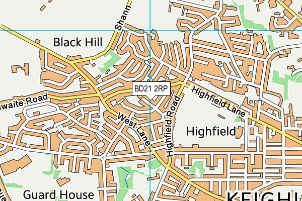 BD21 2RP map - OS VectorMap District (Ordnance Survey)