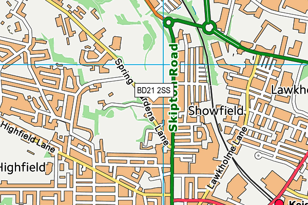 BD21 2SS map - OS VectorMap District (Ordnance Survey)
