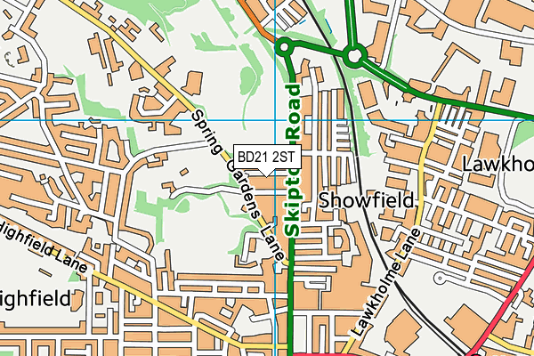 BD21 2ST map - OS VectorMap District (Ordnance Survey)