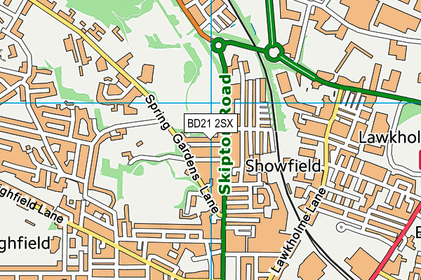 BD21 2SX map - OS VectorMap District (Ordnance Survey)