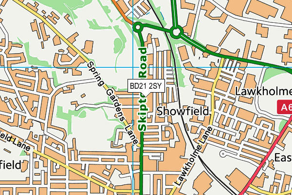 BD21 2SY map - OS VectorMap District (Ordnance Survey)