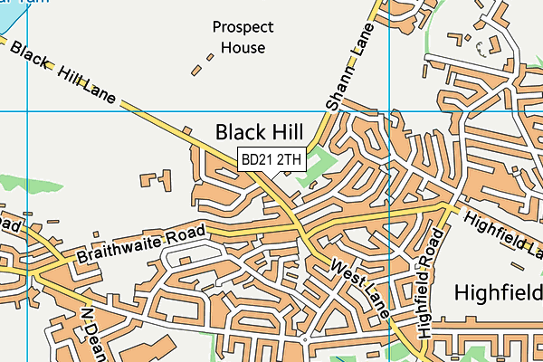 BD21 2TH map - OS VectorMap District (Ordnance Survey)