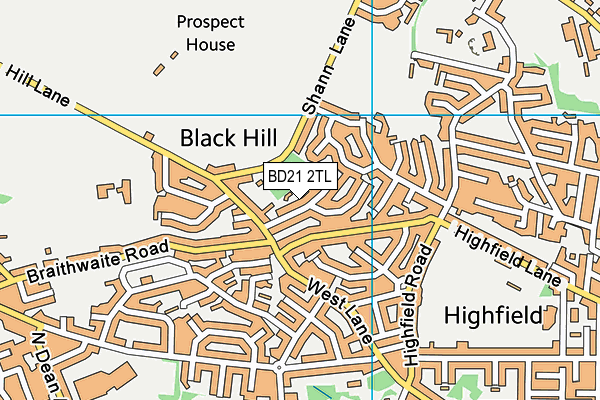 BD21 2TL map - OS VectorMap District (Ordnance Survey)