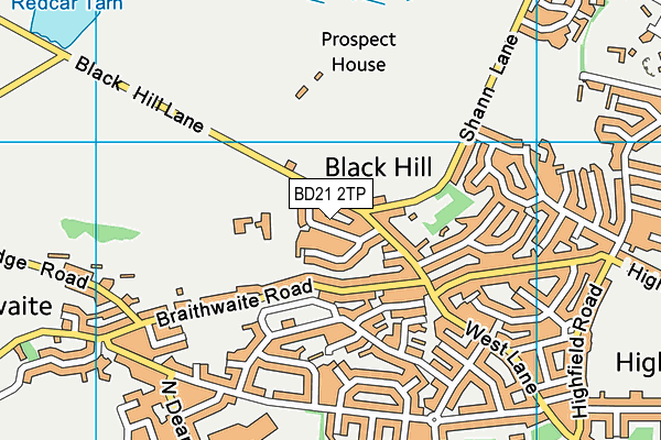 BD21 2TP map - OS VectorMap District (Ordnance Survey)