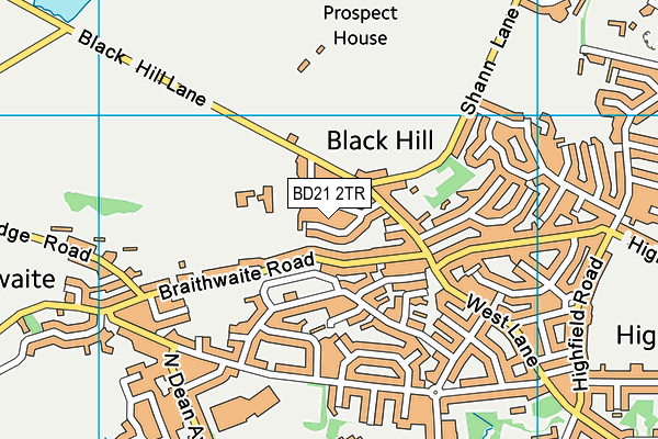 BD21 2TR map - OS VectorMap District (Ordnance Survey)