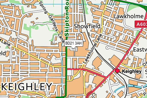 BD21 3AH map - OS VectorMap District (Ordnance Survey)