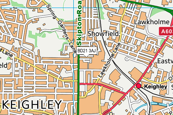 BD21 3AJ map - OS VectorMap District (Ordnance Survey)