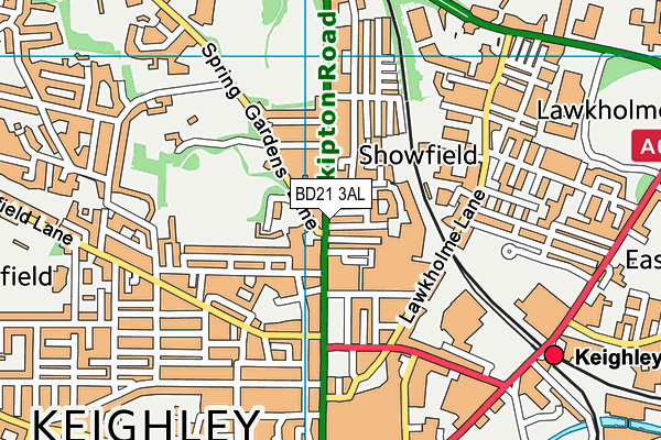 BD21 3AL map - OS VectorMap District (Ordnance Survey)