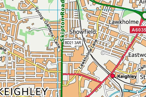 BD21 3AR map - OS VectorMap District (Ordnance Survey)