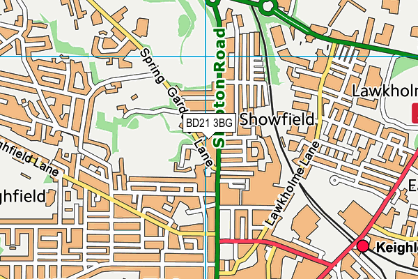 BD21 3BG map - OS VectorMap District (Ordnance Survey)