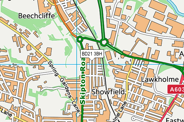 BD21 3BH map - OS VectorMap District (Ordnance Survey)