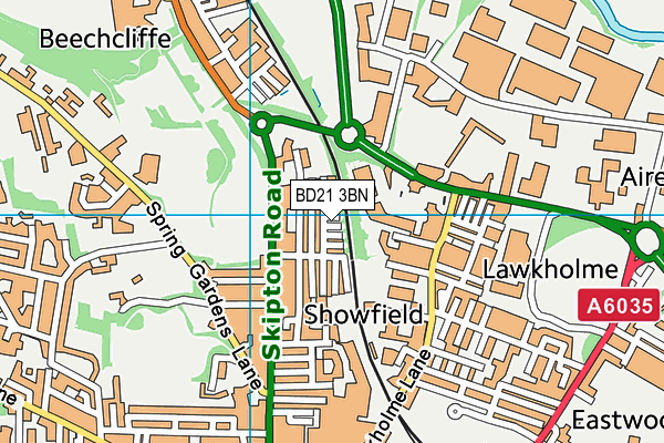 BD21 3BN map - OS VectorMap District (Ordnance Survey)