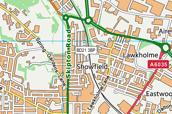 BD21 3BP map - OS VectorMap District (Ordnance Survey)