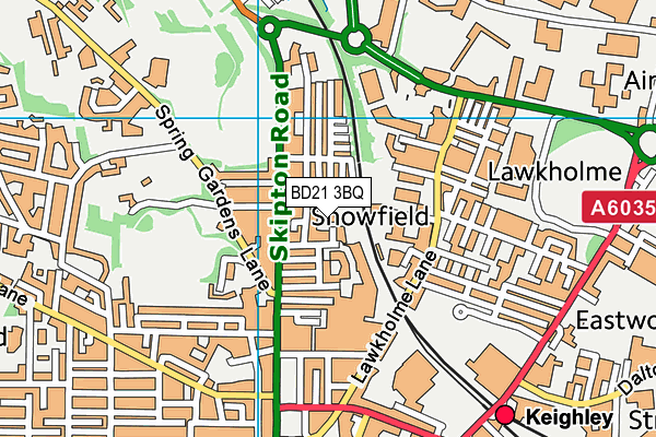 BD21 3BQ map - OS VectorMap District (Ordnance Survey)