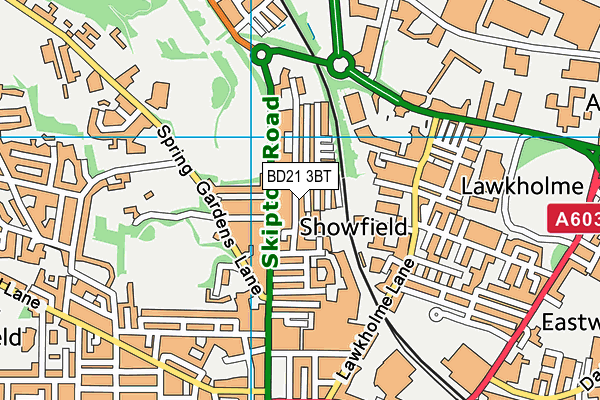 BD21 3BT map - OS VectorMap District (Ordnance Survey)