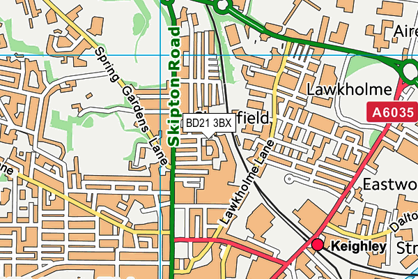 BD21 3BX map - OS VectorMap District (Ordnance Survey)