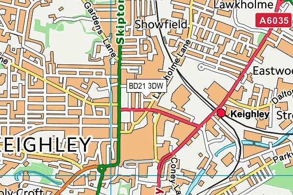 BD21 3DW map - OS VectorMap District (Ordnance Survey)