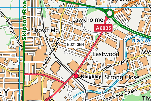 BD21 3EH map - OS VectorMap District (Ordnance Survey)