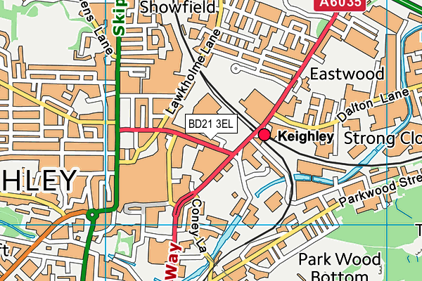 BD21 3EL map - OS VectorMap District (Ordnance Survey)