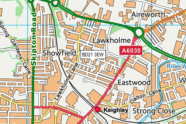 BD21 3EW map - OS VectorMap District (Ordnance Survey)