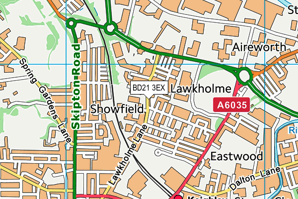 BD21 3EX map - OS VectorMap District (Ordnance Survey)