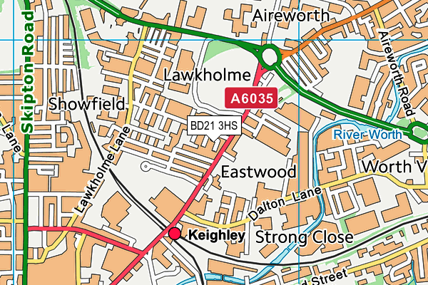 BD21 3HS map - OS VectorMap District (Ordnance Survey)