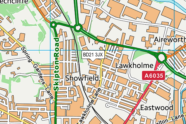 BD21 3JX map - OS VectorMap District (Ordnance Survey)