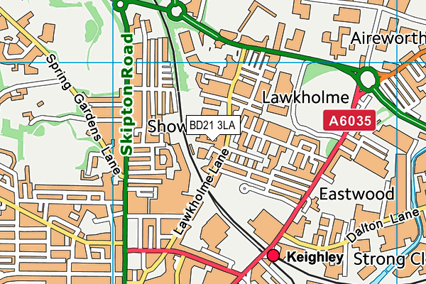 BD21 3LA map - OS VectorMap District (Ordnance Survey)