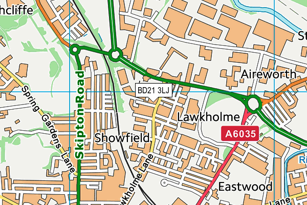 BD21 3LJ map - OS VectorMap District (Ordnance Survey)