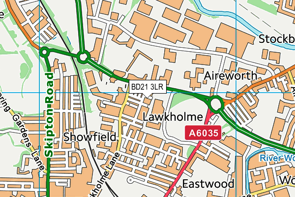 BD21 3LR map - OS VectorMap District (Ordnance Survey)